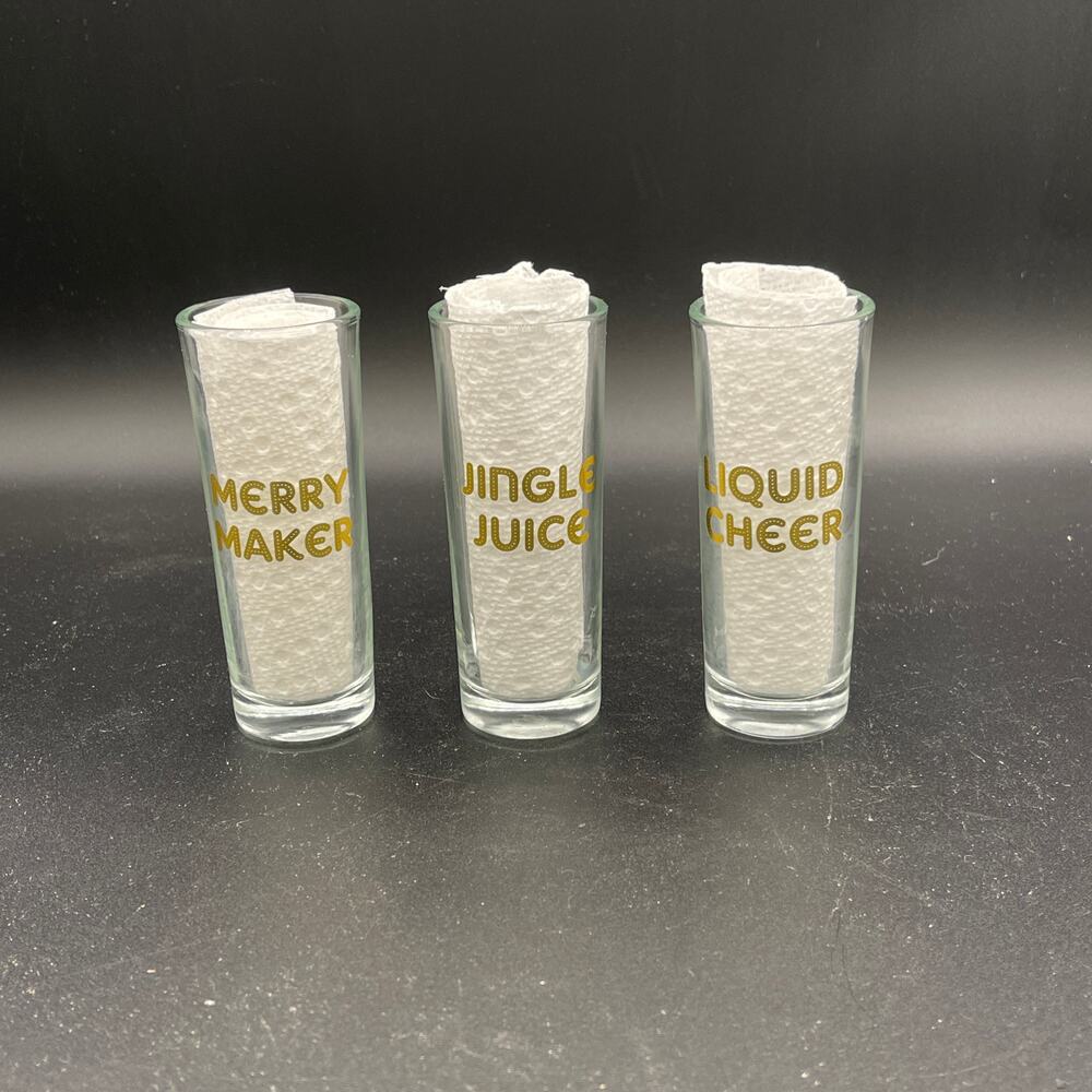 Sparkle & SHINE Holiday Cheer Shot Glasses Set of Three